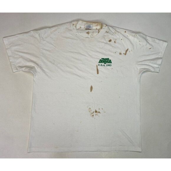 VINTAGE Trans America 1993 USA Graphic T-shirt Men XL White 90s Single Stitch - Picture 1 of 9